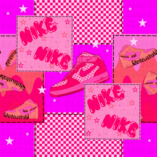 Pink patchwork shoe seamless